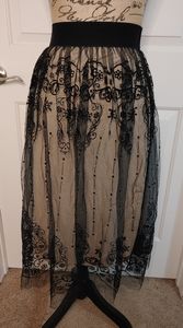 Andi + James Midi Lace Overlay Skirt size Medium